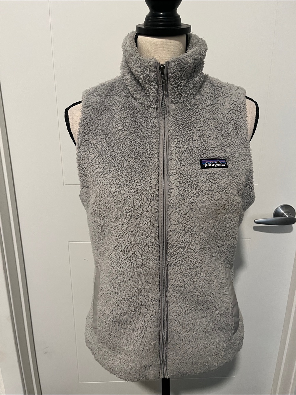 Patagonia Light Gray High-Neck Sleeveless Fleece Zip Up Vest Gorpcore Outdoor